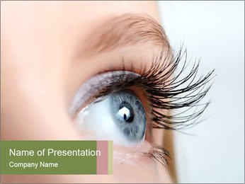 Close-Up Of Woman's Eye With Long Eyelashes PowerPoint Template