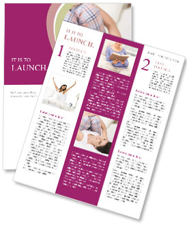 Relaxing On Bed: Beautiful Young Woman At Home Newsletter Template