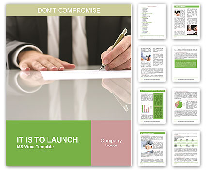 Legal Signing: Close-Up Of Lawyer At White Desk Signing Document Word Template