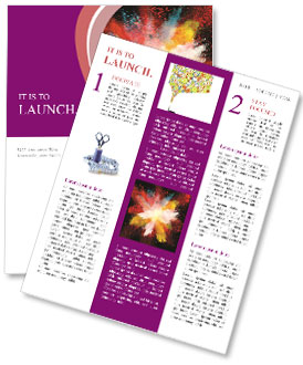 Vibrant Colorful Powder Launch On Black Background Newsletter Template