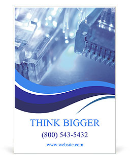 Closeup Of Fiber Optic Network Cables With Shallow Depth Of Field And Selective Focus Ad Template