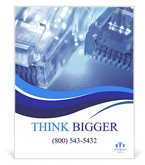 Closeup Of Fiber Optic Network Cables With Shallow Depth Of Field And Selective Focus Poster Template