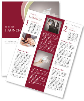 Man's Hand Holding Smartphone Displaying Virtual Screen In Close-Up Newsletter Template