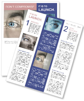 Male Eye Recognition Scan Up Close For Identification Purposes Newsletter Template