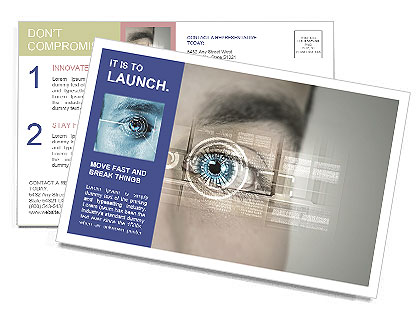 Male Eye Recognition Scan Up Close For Identification Purposes Postcard Template