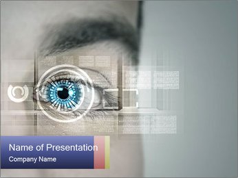 Male Eye Recognition Scan Up Close For Identification Purposes PowerPoint Template