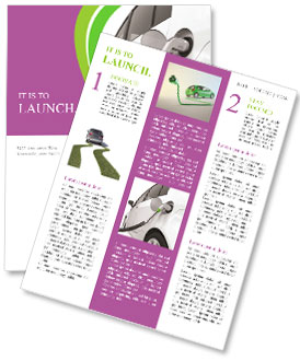 Charging An Electric Vehicle At A Station Newsletter Template