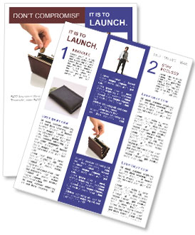 Empty Purse And Hand With Coin On White Background Newsletter Template