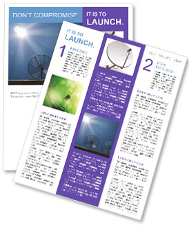 Satellite Dishes Against Blue Sky With Sun Rays Newsletter Template