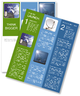 Installing Satellite Dish And Tv Antennas On House Roof Under Beautiful Blue Sky Newsletter Template