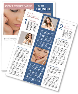 Close-Up Portrait Of A Pensive Young Woman Posing For The Camera Newsletter Template