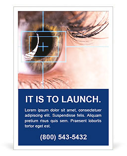 Close-Up View Of Eye Laser Surgery For Beauty Enhancement Ad Template