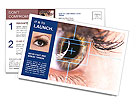 Close-Up View Of Eye Laser Surgery For Beauty Enhancement Postcard Template