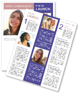 Cheerful Young Woman With A Smile On Her Face Newsletter Template