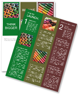 Closeup Of Multicolored Sewing Threads On A Background Newsletter Template