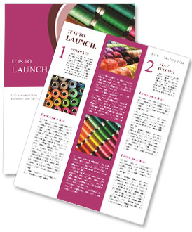 Closeup Of Multicolored Sewing Threads On A Background Newsletter Template