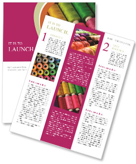 Closeup Of Multicolored Sewing Threads On A Background Newsletter Template