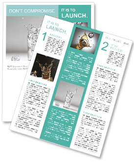 Adding Ice Cube To A Full Glass Of Water: Captivating Splash! Newsletter Template