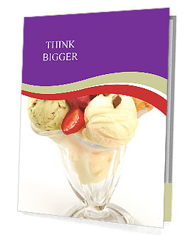 Ice Cream With Strawberry Presentation Folder