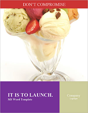 Ice Cream With Strawberry Word Template - Page 1