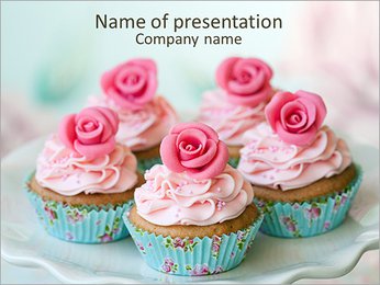 Rose Cupcake PowerPoint Template