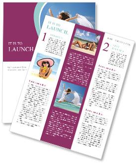 Happy Woman At Beach Newsletter Template
