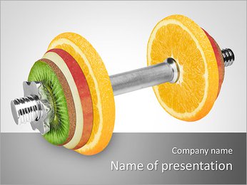 Barbell Made Of Fruits PowerPoint Template