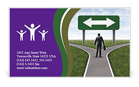 Man Chooses Direction Business Card Template