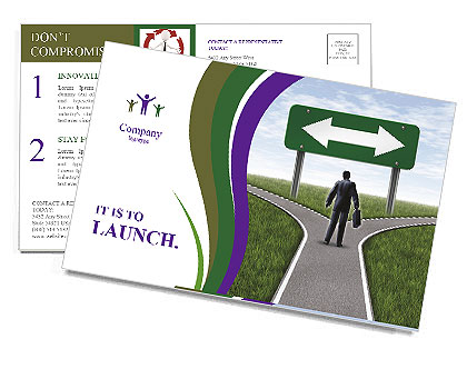 Man Chooses Direction Postcard Template