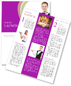 Waiter At Restaurant Newsletter Template