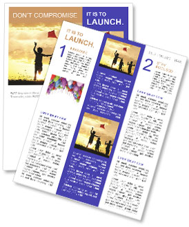 Children Play With Kite Newsletter Template