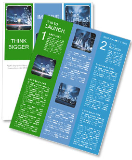 Light Trails On Modern Buildings In Shanghai, China Newsletter Template