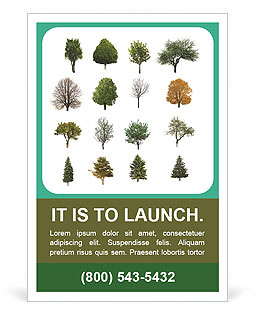 Isolated Trees On White Background Ad Template
