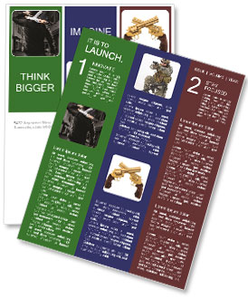 Kalashnikov Submachine Gun-Wielding Masked Terrorist Newsletter Template