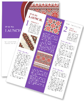 High-Resolution Raster Version Of Handmade Cross-Stitch Ethnic Ukraine Pattern Embroidery. Newsletter Template