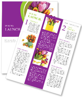 Easter-Themed White Background With Spring Tulips, Easter Eggs, And Gift Boxes Newsletter Template