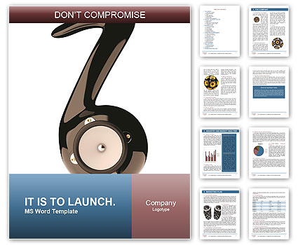 Note-Shaped Sound Speaker 3D Model On White Background Word Template