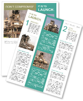 Illustration Of Urban Destruction: A Depiction Of Post-Disaster Aftermath Newsletter Template