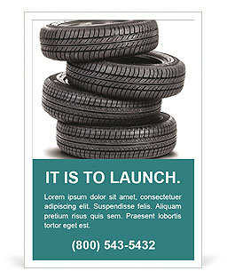 White Background With Four Tires Ad Template