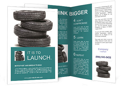 White Background With Four Tires Brochure Template