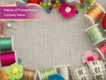 Creating A Bobbin Border And Other Sewing Material Ideas PowerPoint Template