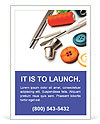 Embroidery Tools On White Background Ad Template