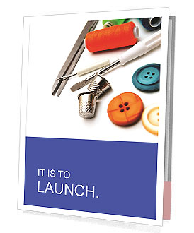 Embroidery Tools On White Background Presentation Folder