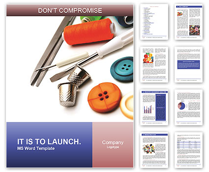 Embroidery Tools On White Background Word Template