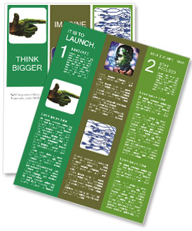 A green robotic hand pointing at something on a white background Newsletter Template