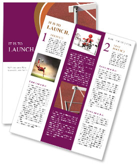 Up-Close View Of Athletic Hurdle Race Newsletter Template