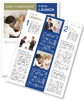Marriage Counseling For Senior Couple: Therapist Attempts Reconciliation As Spouses Ignore Each Other Newsletter Template