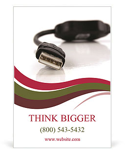 Computer Cable Close-Up On White Background: A Detailed View Ad Template