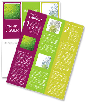 Green Surface With Water Droplets: A Refreshing And Serene Image Newsletter Template