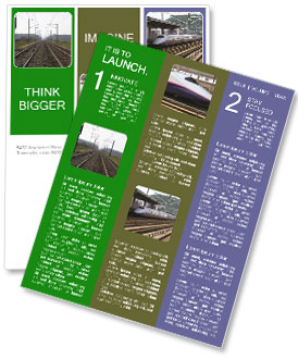 Perspective Photography Of Railway With Overhead Cables And Side Lights, Featuring Centered Vanishing Point Newsletter Template